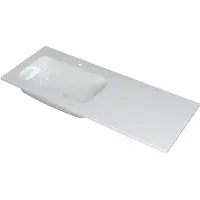 Ink wastafel faktor polystone links met 1 kraangat 120 cmx45 cmx1,5 cm glans wit 3407025