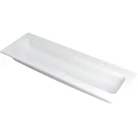 Ink Wastafel Faktor polystone centraal met 2 kraangaten 140 cm x 45 cm x 1,5 cm Mat wit 3407232