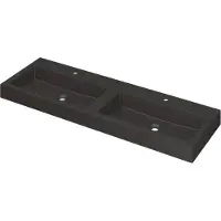 Ink wastafel momento quartz met 2 kraangaten 140 cmx45 cmx9 cm quartz zwart 3421251