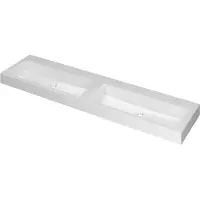 Ink Wastafel Momento Polystone dubbel zonder kraangaten 180 cm x 45 cm x 9 cm Glans wit 3421070