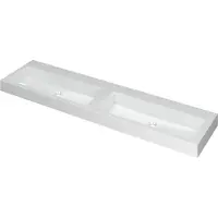 Ink Wastafel Momento Polystone dubbel zonder kraangaten 180 cm x 45 cm x 9 cm Mat wit 3421370