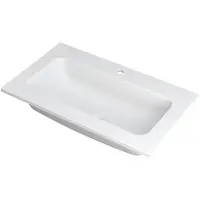 Ink Wastafel Faktor polystone centraal met 1 kraangat 80 cm x 45 cm x 1,5 cm Mat wit 3407201