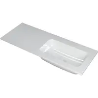 Ink wastafel faktor polystone rechts zonder kraangat 120 cmx45 cmx1,5 cm glans wit 3407027