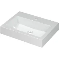 Ink Wastafel Momento Polystone met 1 kraangat 60 cm x 45 cm x 9 cm Glans wit 3421001