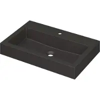 Ink wastafel momento quartz met 1 kraangat 70 cmx45 cmx9 cm quartz zwart 3421211