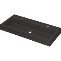 Ink Wastafel Momento Quartz met 2 kraangaten 100 cm x 45 cm x 9 cm Quartz zwart 3421232
