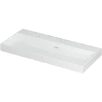Ink Wastafel urban porselein met 2 kraangaten 100 cmx45 cmx8 cm glans wit 0201081