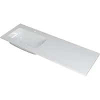 Ink Wastafel Faktor polystone links met 1 kraangat 140 cm x 45 cm x 1,5 cm Glans wit 3407035