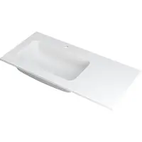 Ink wastafel faktor polystone links met 1 kraangat 100 cmx45 cmx1,5 cm mat wit 3407215