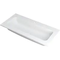 Ink wastafel faktor polystone centraal met 1 kraangat 100 cmx45 cmx1,5 cm mat wit 3407211