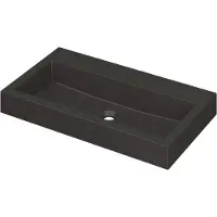 Ink Wastafel Momento Quartz zonder kraangat 80 cm x 45 cm x 9 cm Quartz zwart 3421215
