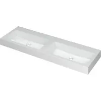 Ink Wastafel Momento Polystone zonder kraangat 140 cm x 45 cm x 9 cm Glans wit 3421050