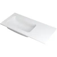 Ink Wastafel Faktor polystone links zonder kraangat 100 cm x 45 cm x 1,5 cm Mat wit 3407214