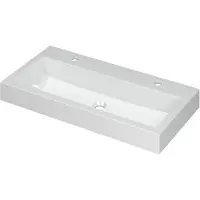 Ink wastafel momento polystone met 2 kraangaten 90 cmx45 cmx9 cm glans wit 3421022