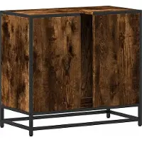 vidaXL Wastafelkast 65x33x60 cm bewerkt hout gerookt eikenkleurig