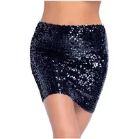 Cotelli Collection Glimmend Pailletten Rokje - Zwart