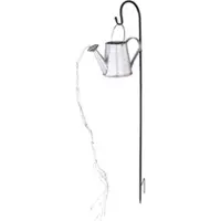 Globo Lighting LED solar buitenlamp plug-in lamp gieter tuindecoratie solar lamp, metaal zilvergrijs, met schakelaar, 80x LED 4000K neutraal wit, LxBxH 30x17x112cm