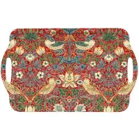 Morris Strawberry Thief dienblad met handgreep Rood
