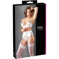 Cottelli - bh set met veters en kant - wit - 85C/L