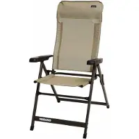 Trigano - Kampeertafels en -stoelen - Fauteuil Alu Dos Haut Slim Moka voor Unisex - Beige