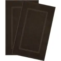 Hammetex badmattenset (2 stuks), 100% katoenen douchemat voor de badkamer, absorberende wasbare badmatten 51x86 cm, grote badmatten, bruin