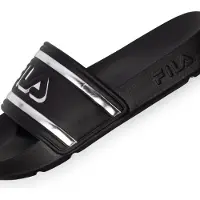 FILA Slide Sandalen met Zilveren Rand