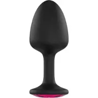 Dorcel Geisha Plug Ruby L - anaalplug met roze steen (zwart)