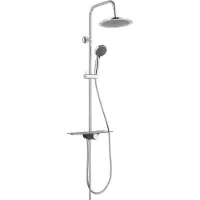 Schutte Aquastar Douchesysteem - Regendouche - Geïntegreerd Planchet Met Push-Button Omsteller - Chroom & Antraciet