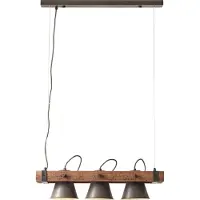 Brilliant 82173/46 Plow Pendel Zwart Staal/Hout - 3 x E27