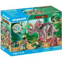 Playmobil Dinos 71821 Tricératops avec bébé et explorateur