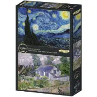 Grafika L'Art de Van Gogh - La Nuit étoilée & Maison à Auvers Puzzel (2x 500 stukjes)
