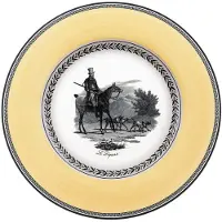 Villeroy & Boch 6x Villeroy & Boch Audun Chasse, Bord, Geel, Grijs