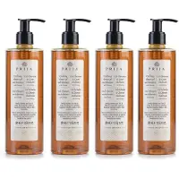 Sarcia.eu PRIJA 2in1 vloeibare douchegel-shampoo met ginseng-extract, met pompje, veganistisch, 4x 380 ml
