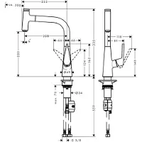 Hansgrohe Talis Select M51 - Keukenkraan met uittrekbare vuistdouche, chroom 72822000