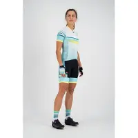 Rogelli Impress Fietsshirt - Korte Mouwen - Dames - Turquoise, Geel - Maat XS