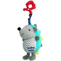 Baby Mix Egel knuffel met speeldoos en clip - Pluche knuffeldier