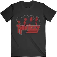 Ginza.se Thin Lizzy - Band Photo Logo Heren T-shirt - L - Zwart