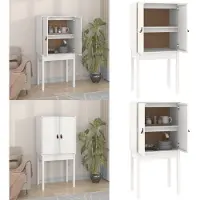 vidaXL Hoge kast 60x40x120 cm massief grenenhout wit - Hoge Kast - Hoge Kasten - Houten Hoge Kast - Kast