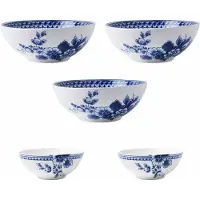 Heinen Delfts Blauw Kommenset Paauw Blauw - Porselein - set van 5