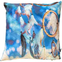 Unique living - kussenhoes - 4 stuks - dromenvanger - blauw - sierkussenhoesje - 45 x 45 cm - met rits
