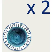 Arca Fish collection - Set van 2 Melamine Dessertborden Ø22xH2cm – licht in gewicht – makkelijk stapelbaar – voor binnen en buiten