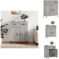 vidaXL Dressoir, grijs Sonoma, 69,5 x 34 x 90 cm, houtvezel