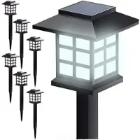 Ilso solar tuinlamp kleine lantaarn - led - warm wit - 6 stuks