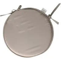 Stof Textile Home stoelkussens - grijs - D40 x H3 cm - voor binnen - touwtjes sluiting - zitkussens plat - rond