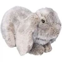 Nature Planet pluche hangoor konijn knuffeldier - grijs - 28 cm - Konijnen knuffels - Cadeau - Knuffel bosdieren