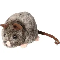 Nature Planet pluche knuffeldier muis - grijs/bruin - 12 cm - muizen knuffels - Knuffel huisdieren