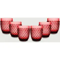 Arca Dotted Red - Acryl Drinkbeker 350ml - Set van 6 - rood - duurzaam, lichtgewicht, onbreekbaar, ideaal voor in de tuin, picknick, speelse look