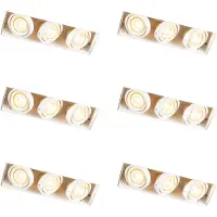 QAZQA Set van 6 inbouwspots wit verstelbaar trimless 3-lichts - Oneon