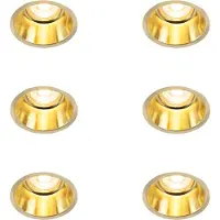 QAZQA Set van 6 Moderne inbouwspot goud - Dept