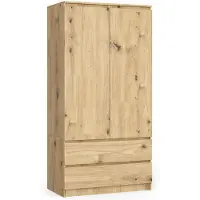 Akord Kleidingkast S90 met 2 Deuren en 2 Lades / Furniture Factory / Artisan Eik / 90 x 180 x 51 cm